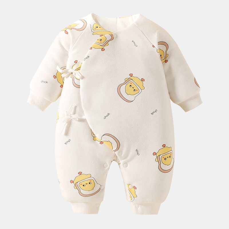新生儿衣服无骨婴儿夹棉蝴蝶衣秋冬新生儿衣服宝宝连体哈衣棉服