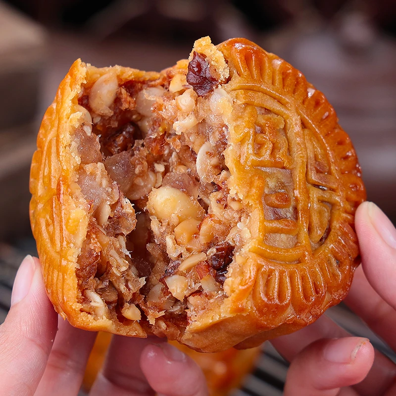 广西伍仁叉烧月饼梧州广式五仁老式手工中秋散装包邮广东莲蓉酒家