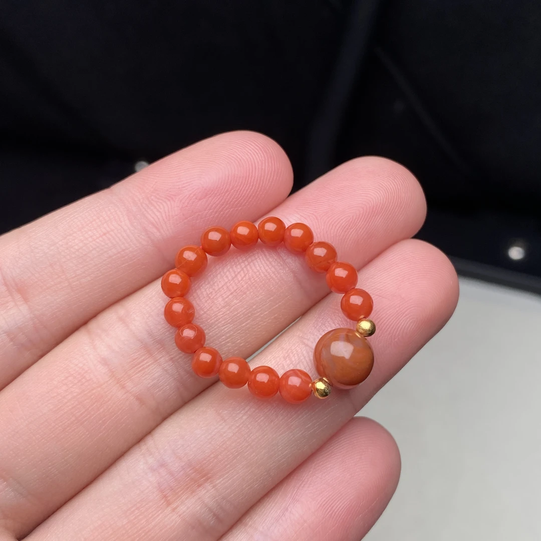 【熊总夫妇】南红精美DIY款戒指1223-440