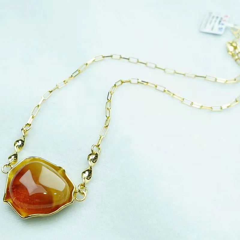 【熊总夫妇】琥珀蜜蜡925银欧款随型吊坠0103-307多样性发货