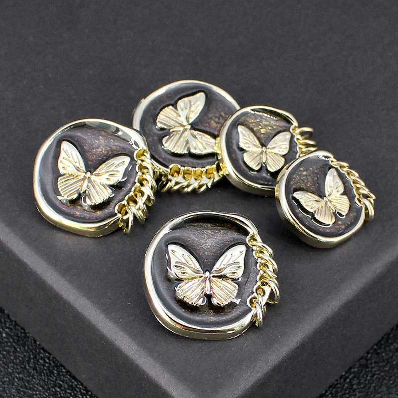 KOUCIY高档轻奢扣子质感复古蝴蝶纽扣毛衣外套手缝扣不规则手缝扣