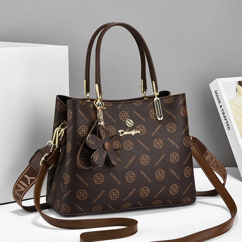 女士大气2025新款休闲印花简约大容量女包中年妈妈包单肩斜挎包