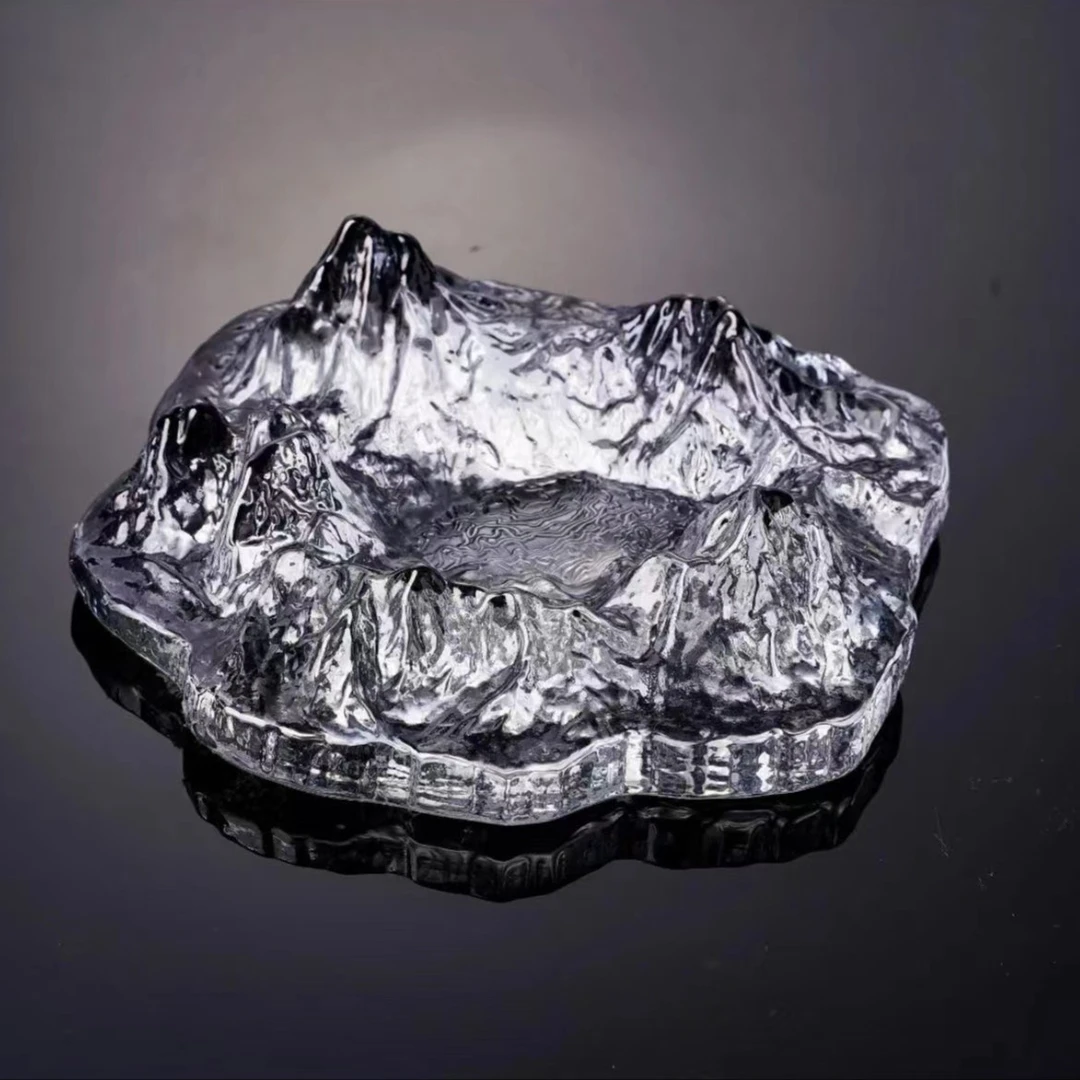 创意烟灰缸高颜值冰川烟灰缸摆件送男友的礼物锤纹手工