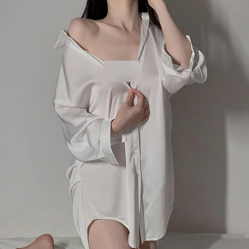 【男友风】BF睡裙纯欲性感睡裙春夏高定居家透气宽松网红衬衫风大码