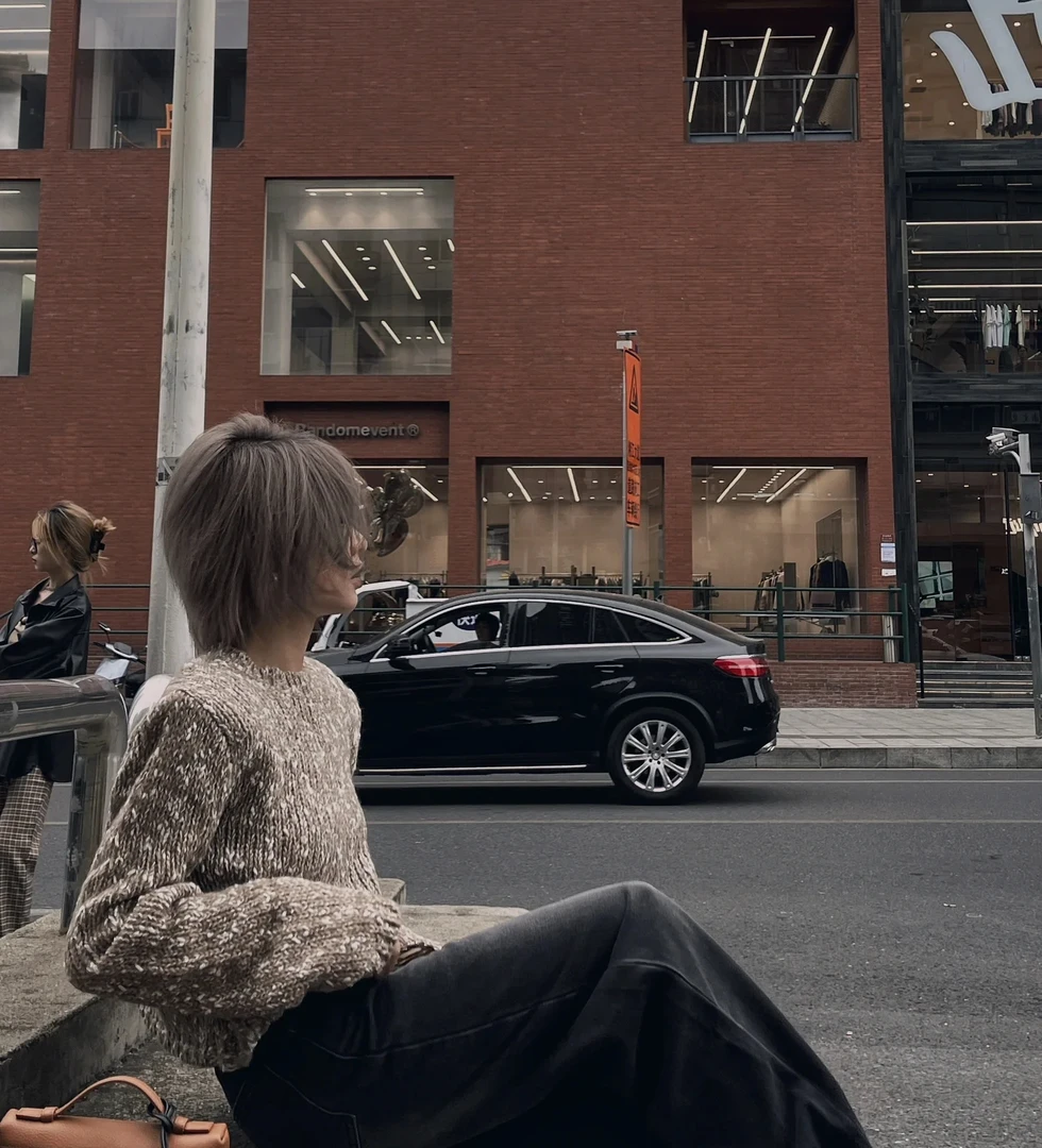 2024秋冬不规则小高腰显瘦网红针织衫