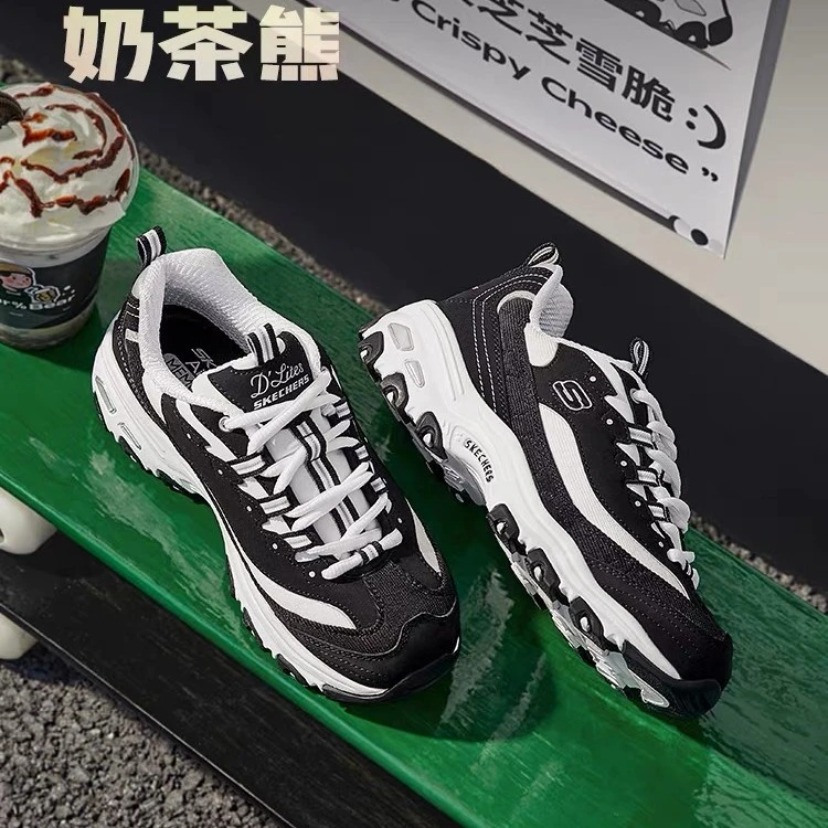 斯凯奇奶茶熊男款春季时尚百搭通勤工装美拉德穿搭潮流轻便熊猫鞋