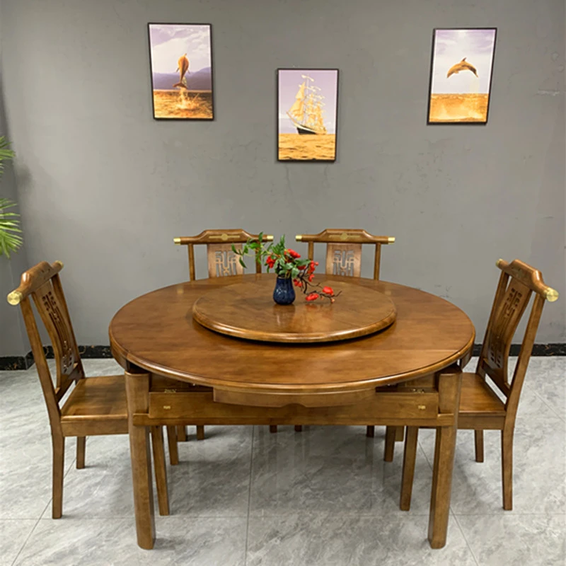 全实木实心两用餐桌椅子家用饭桌协商链接新中式