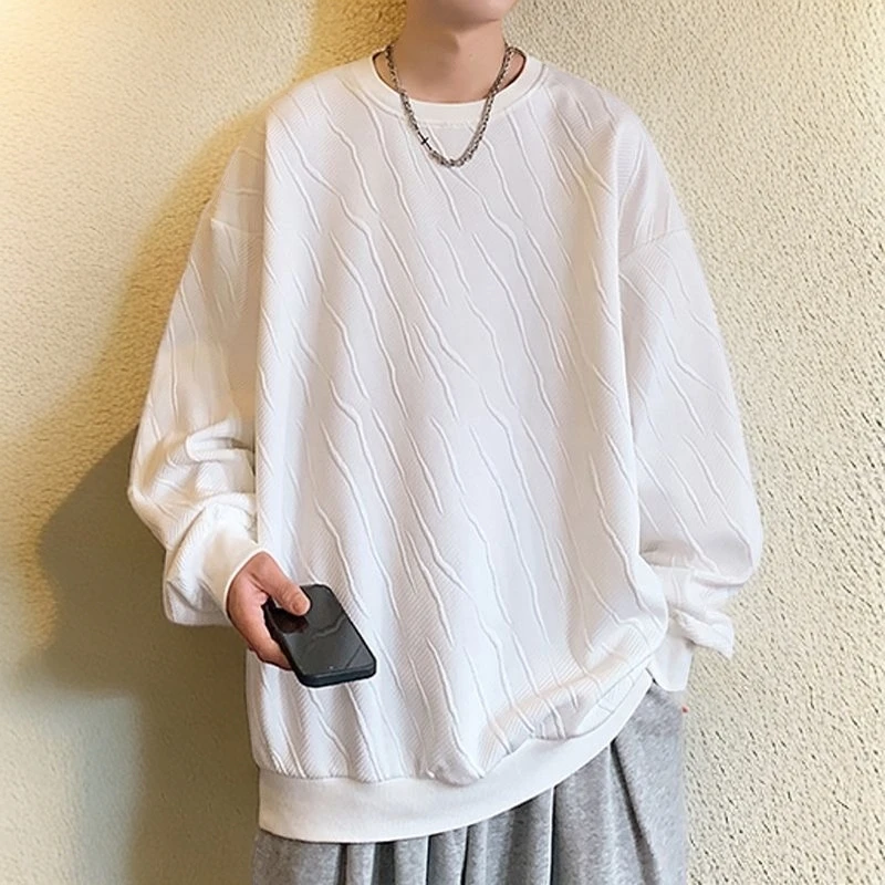 肌理感秋冬卫衣男百搭新款2024新款套头上衣服潮牌青少年宽松衣服