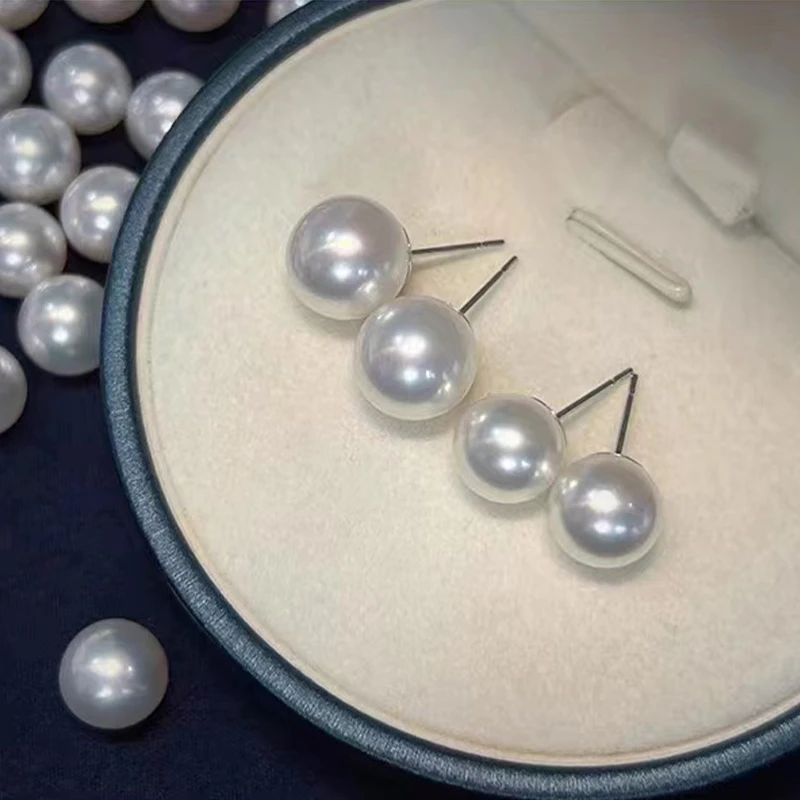 DAIYA925银针空姐素珠耳钉经典百搭款8-14MM