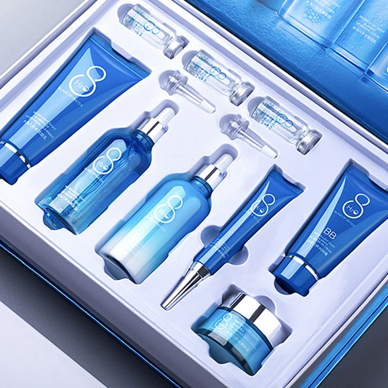 【主播】水光八杯水九件套礼盒保湿补水护肤品洗面奶水嫩套盒水润