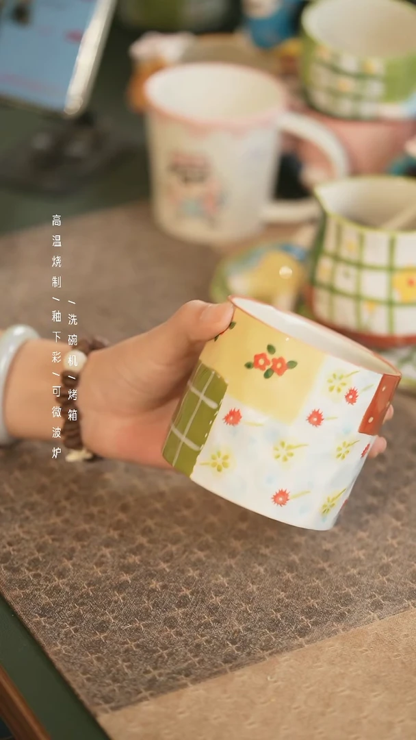【闪购商品】碗如花手绘陶瓷餐具@@RHA393