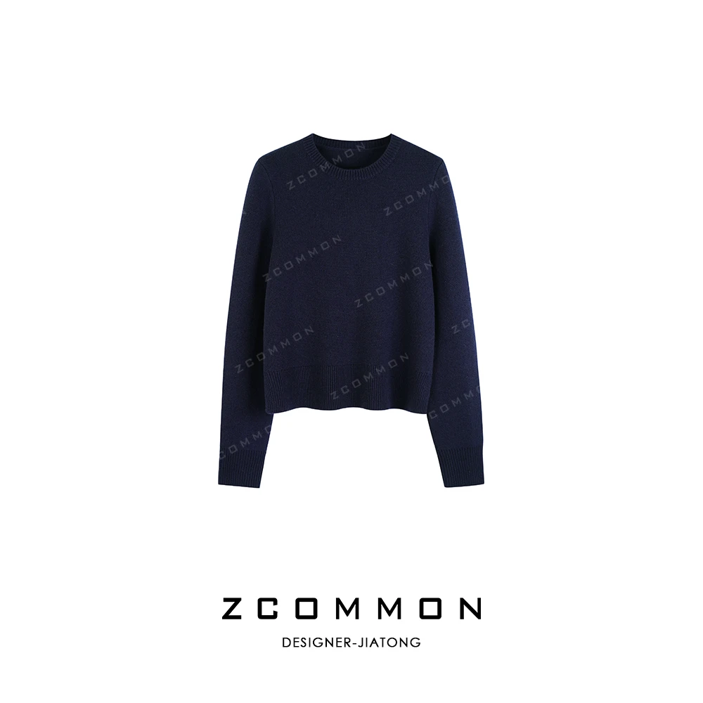 Z common【蓝宝石】【含丝巾】高克重山羊绒绵羊毛针织毛衣 2405162