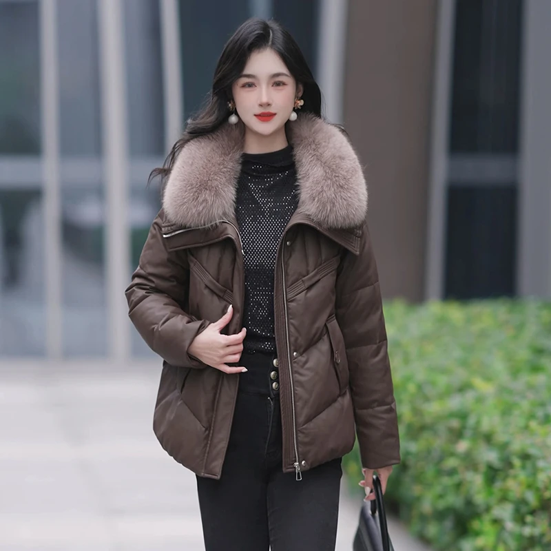 【狐狸毛】冬季新款羽绒服时尚加绒显瘦加厚保暖短款羽绒鸭绒女