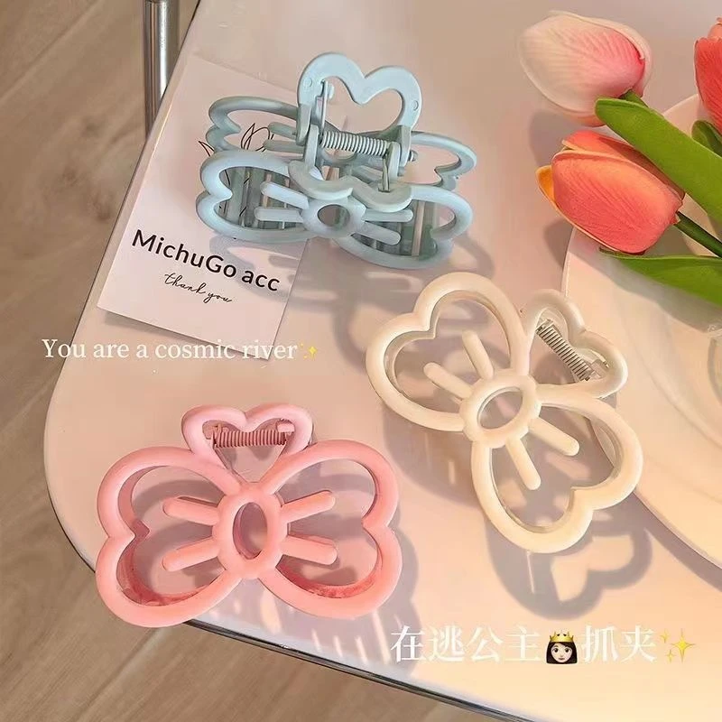 法式爆款可爱蝴蝶结发夹女后脑勺高级抓夹发量多鲨鱼夹ins风发卡