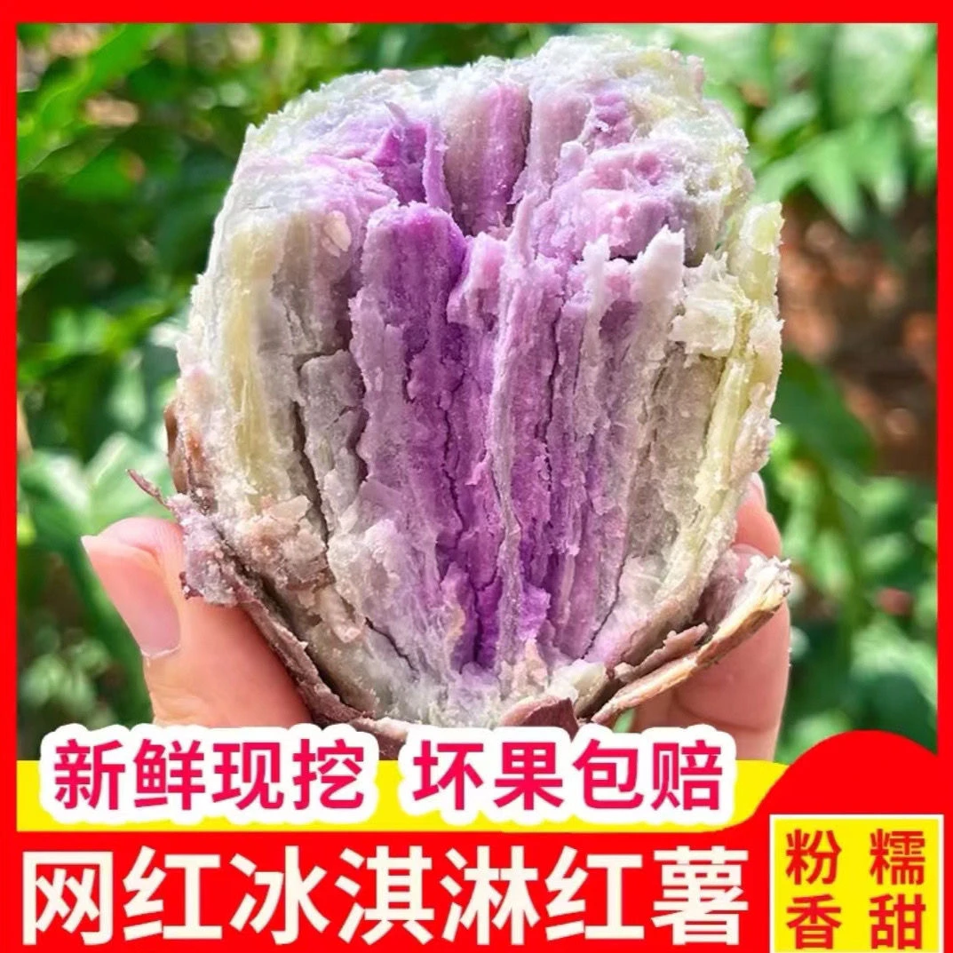 广东新鲜冰淇淋红薯一点红板栗冰激凌番薯现挖白心地瓜2/5/10斤