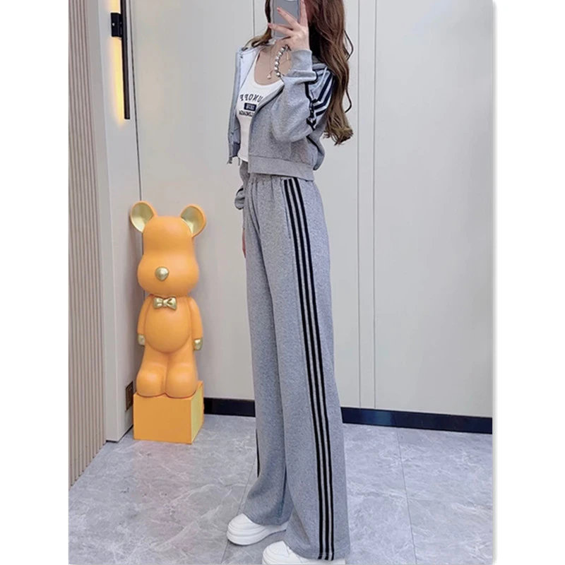 休闲时尚运动套装女2025早秋新款网红炸街显瘦减龄宽松卫衣两件套