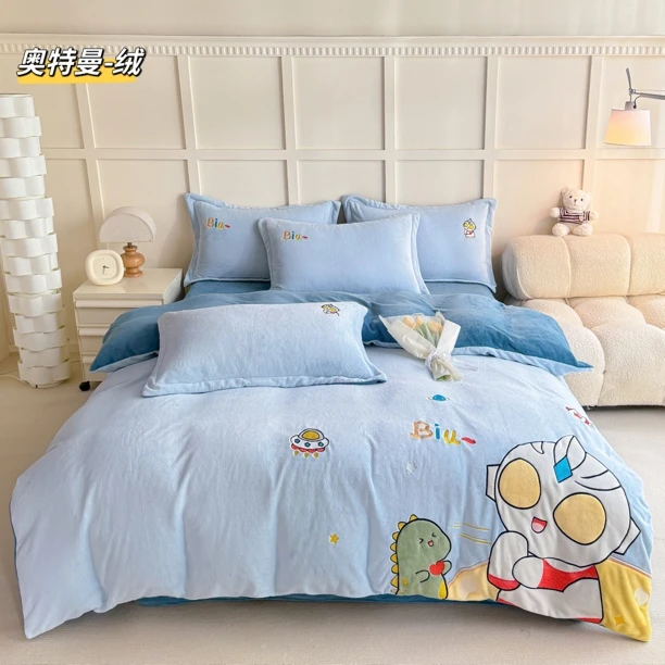 【儿童绒四件套】高克重全消光4D贴布保暖件套