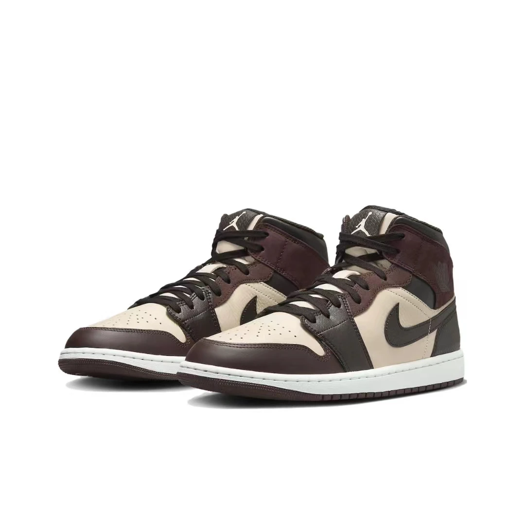 耐克/Air Jordan 1 Mid  AJ1棕米黑中帮复古篮球鞋FZ4359-200