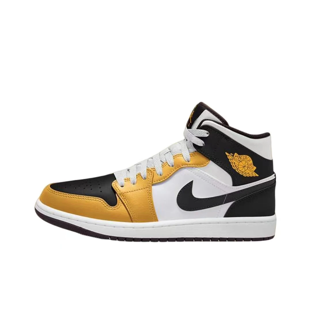 Jordan Air Jordan 1 Mid 减震防滑耐磨中帮篮球鞋女橙DQ8423-701