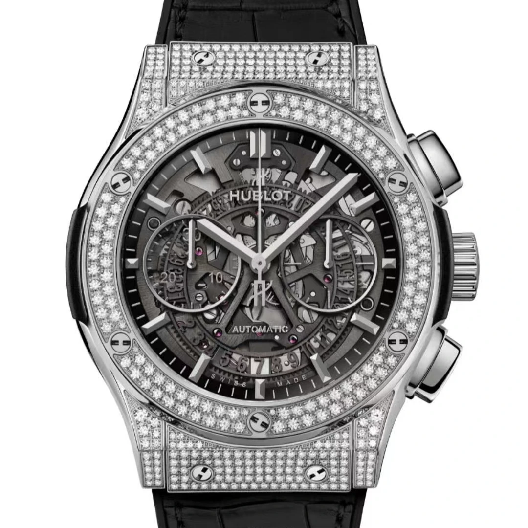 99新 Hublot/宇舶表 哈奢馆/名表/宇舶525/45mm/原钻/19年全套