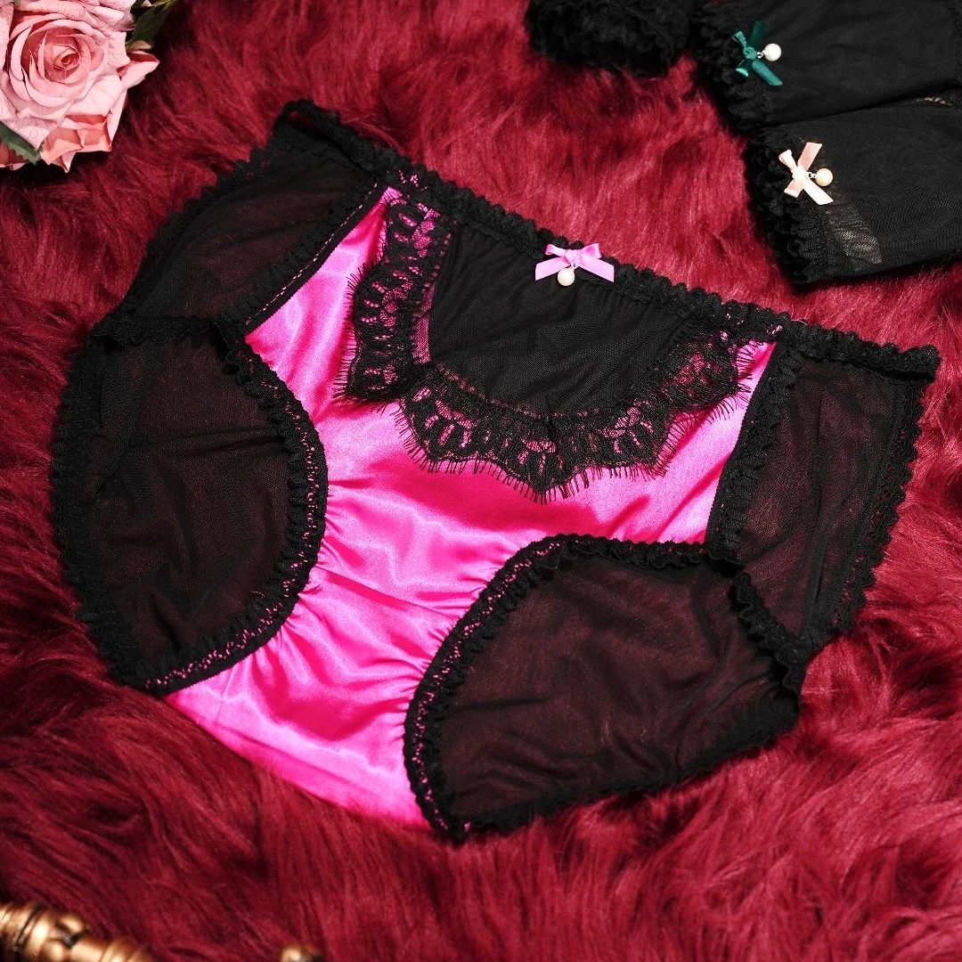 睫毛少女【130-220斤】女士内裤高腰性感大码透气短裤  4条装 2131