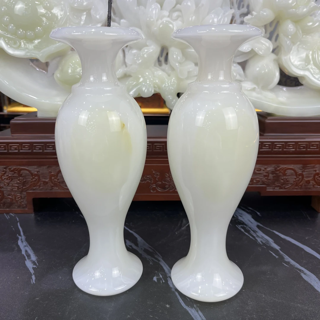 《28CM青白料花瓶一对》家居装饰品乔迁开业办公室客厅工艺品摆件