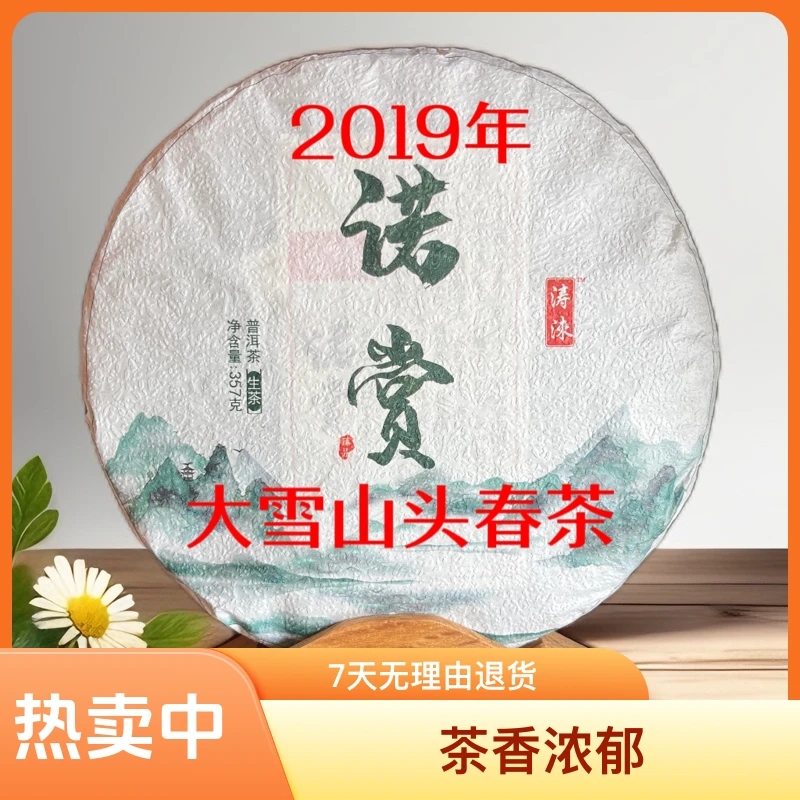 正宗云南大雪山古树春茶生普茶饼兰花香入口香甜层次丰富茶韵悠长