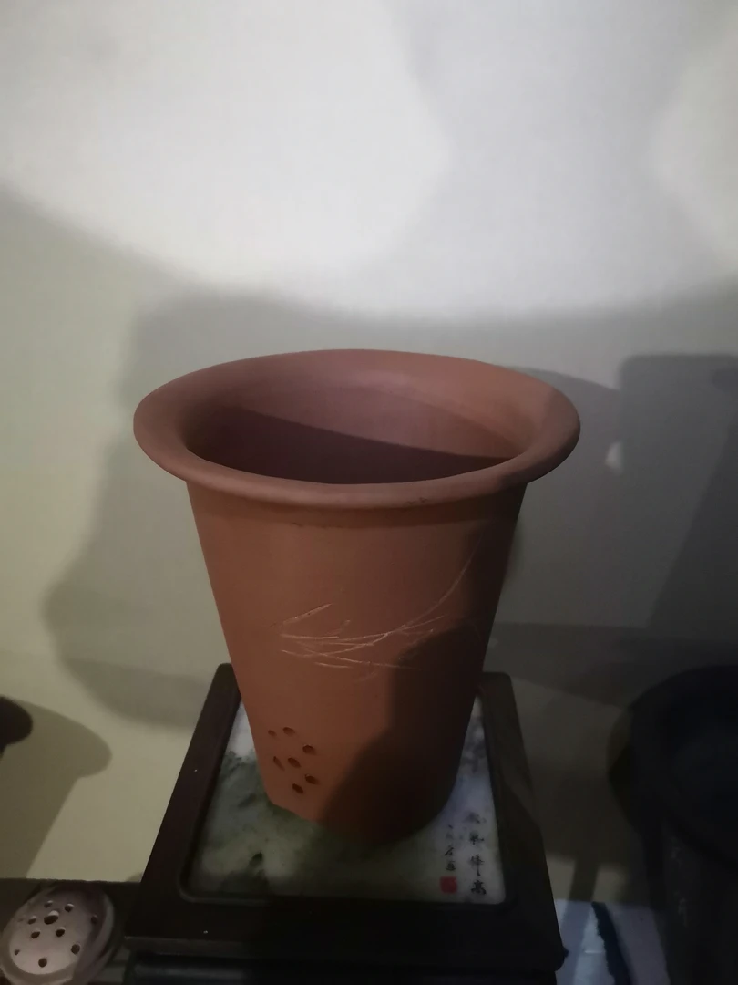 嵊州紫砂盆，老紫砂泥制作，造型美观，透气好