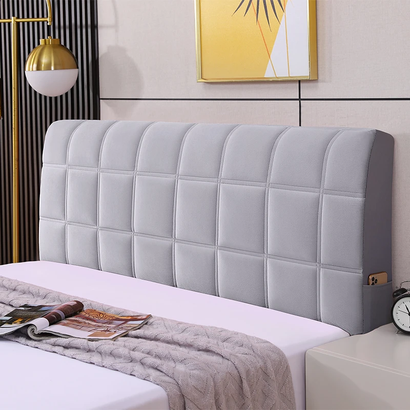 加厚夹棉高级感床头套罩靠背软包遮丑全包万能通用防尘罩2023新款