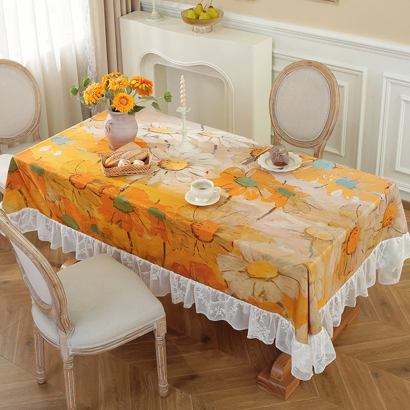 法式复古蕾丝桌布长方形餐桌茶几台布轻奢浪漫ins风文艺方桌盖巾
