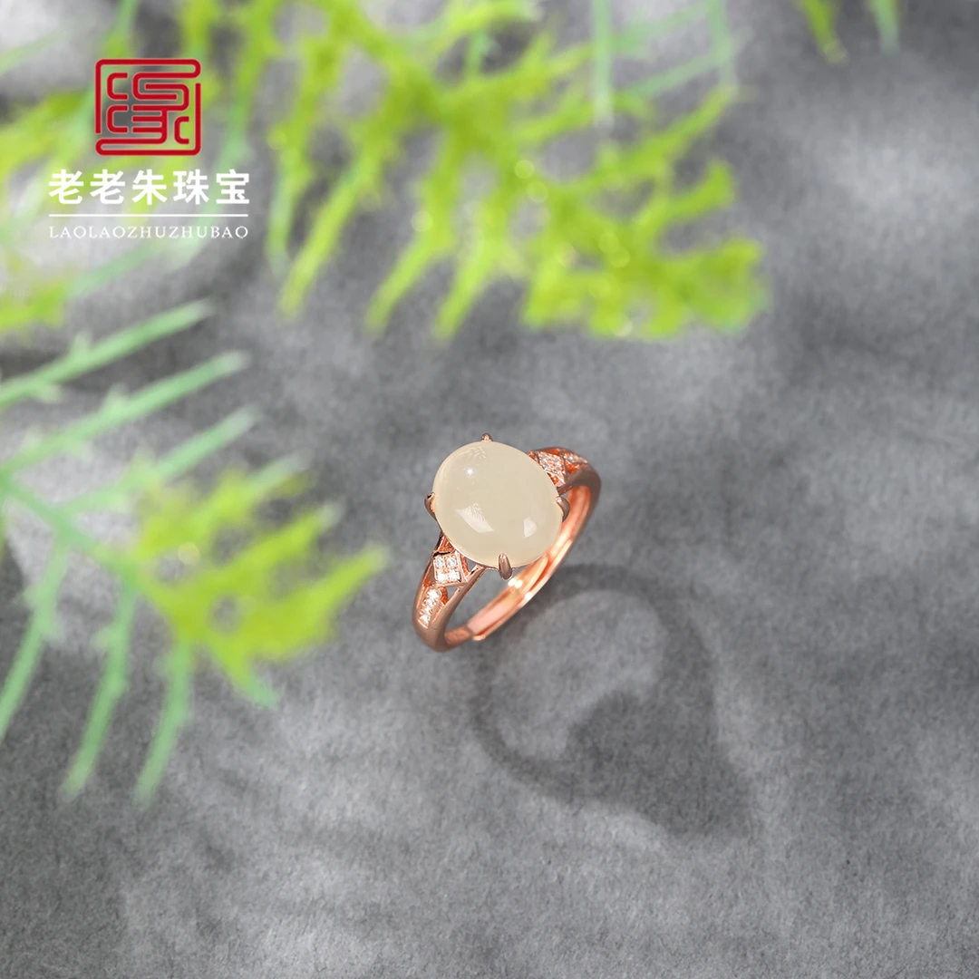 021115180-s925银镶嵌和田玉晴水活口戒指简约2023款时尚气质精致