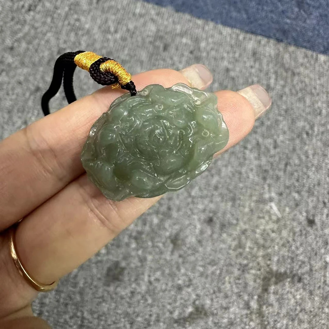 老老朱珠宝-011024165-和田玉牡丹花吊坠轻奢气质国风复古天然（带