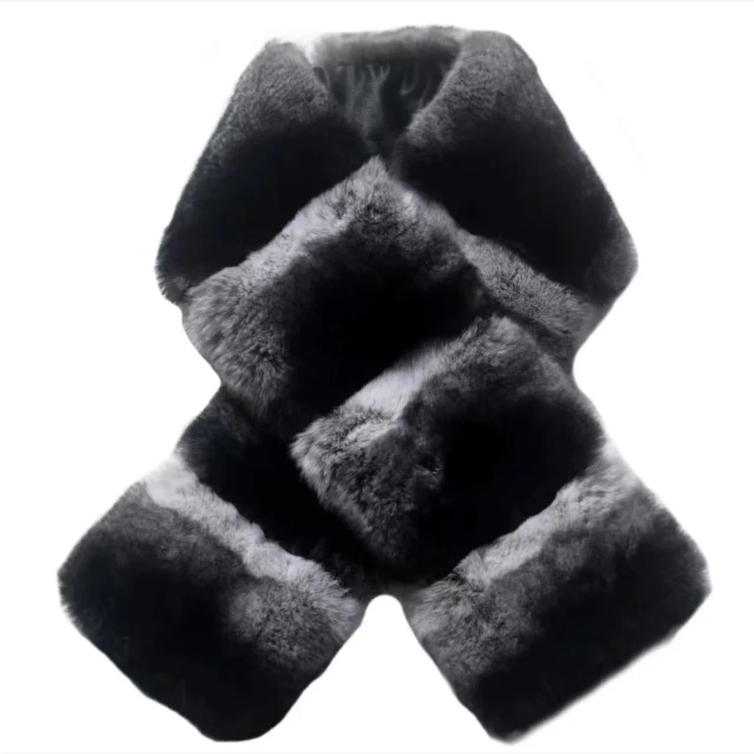 冬季新款 毛毛围巾围脖 韩版休闲百搭 毛绒保暖仿龙猫色