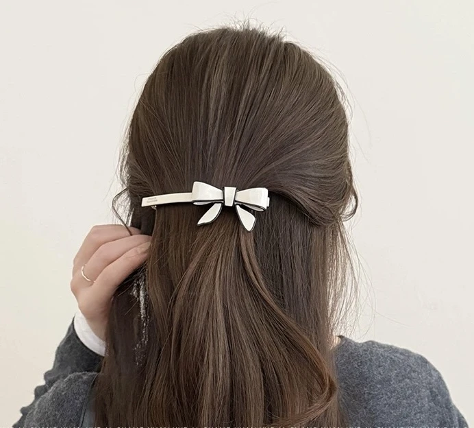 韩版醋酸弹簧夹时尚优雅侧边夹新款高级感半扎一字马尾弹簧夹