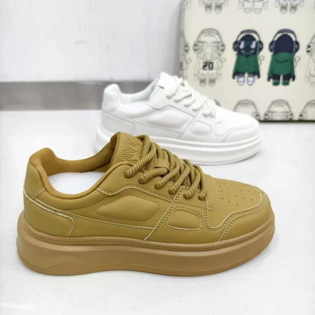 [1110]休闲板鞋时尚百搭潮鞋潮流厚底低帮系带男士板鞋