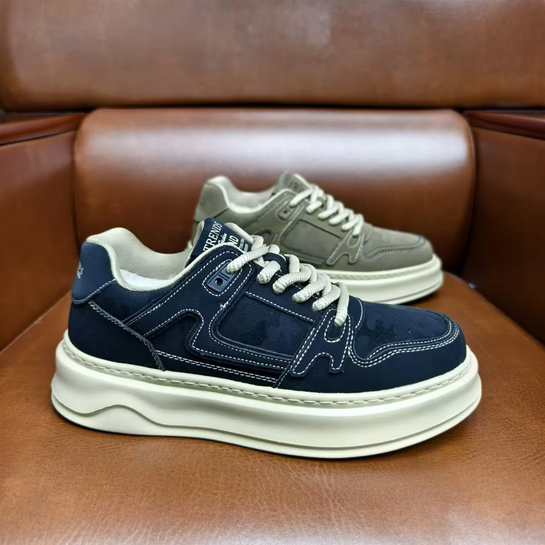 [2886棉]休闲板鞋男士时尚百搭潮流低帮厚底系带棉鞋