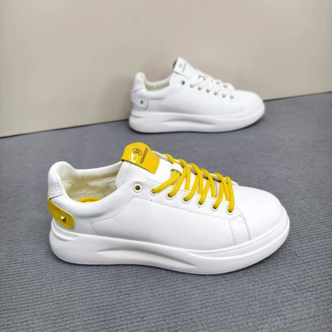 【3317-3棉鞋】新款秋冬时尚设计休闲板鞋加绒小白鞋百搭男鞋潮鞋