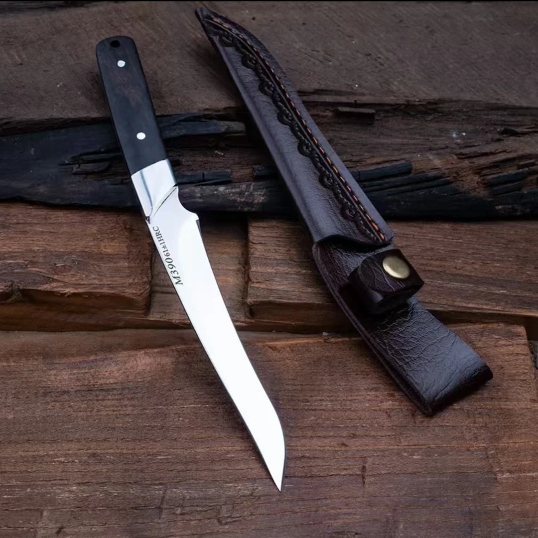 M390粉末钢水果刀户外野营烧烤刀手把肉直刀家用水果刀（优）