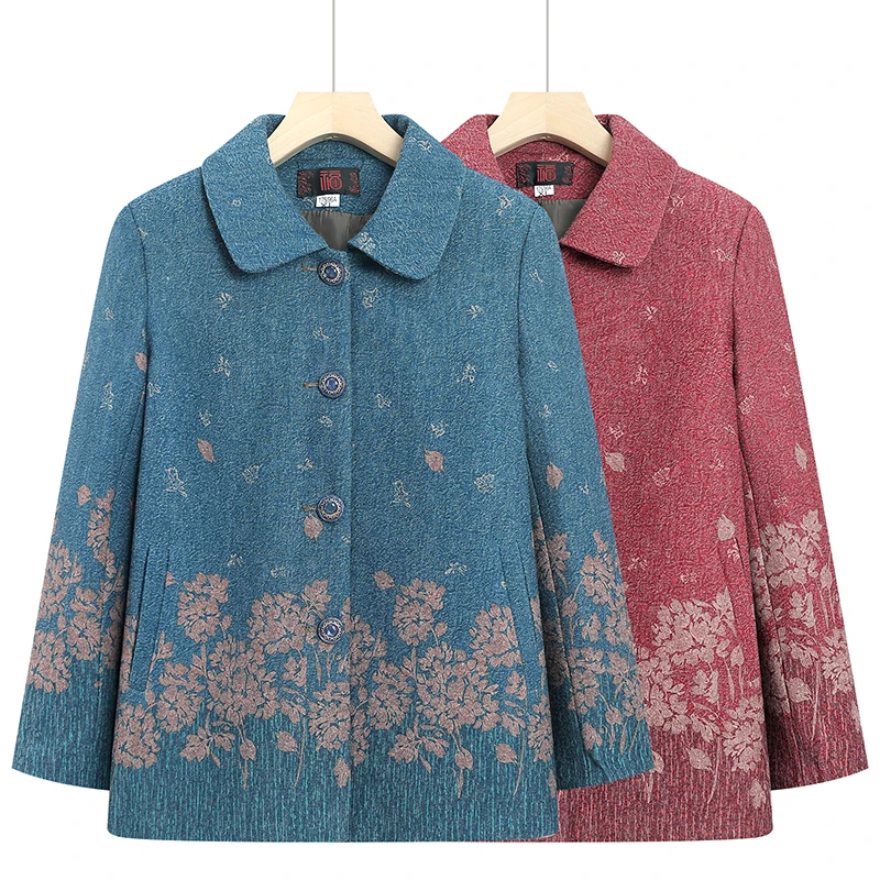 中老年女装外套新款高品质妈妈装秋装老奶奶装衣服70岁老人褂子女