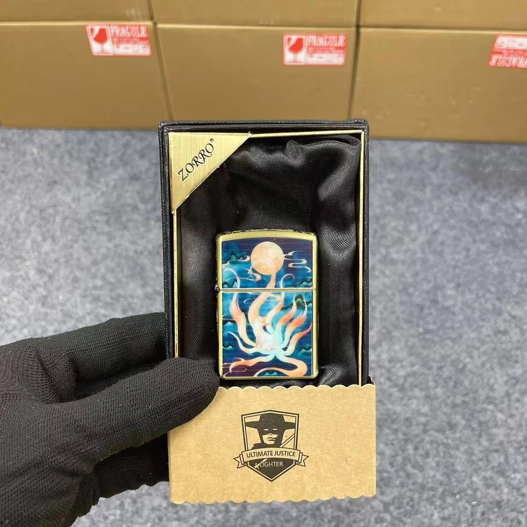 【佐罗ZK53-3夜光九尾狐】佐罗高档煤油打火机