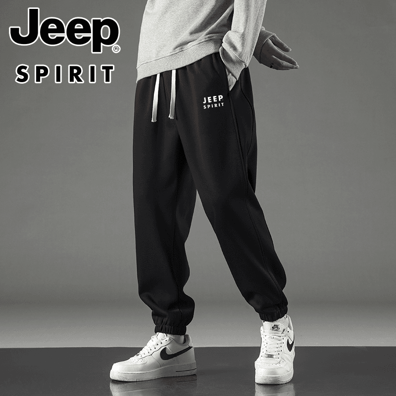JEEP吉普运动休闲裤男秋冬款卫裤宽松束脚裤子宽松百搭长裤运动裤