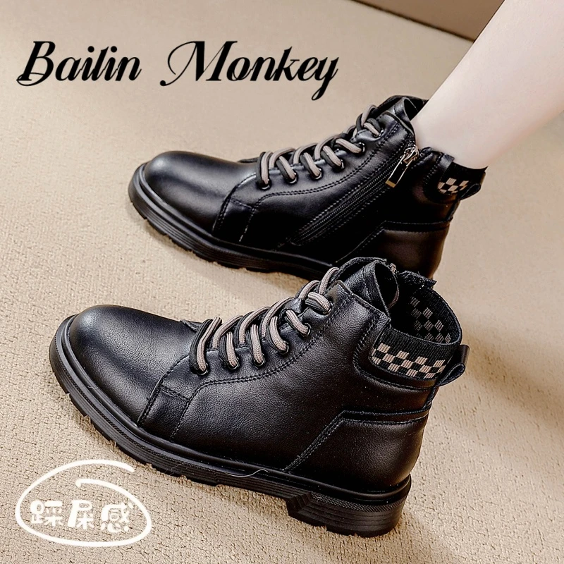 品牌断码特价马丁靴女2024英伦风春秋时尚百搭防滑软底软皮短靴