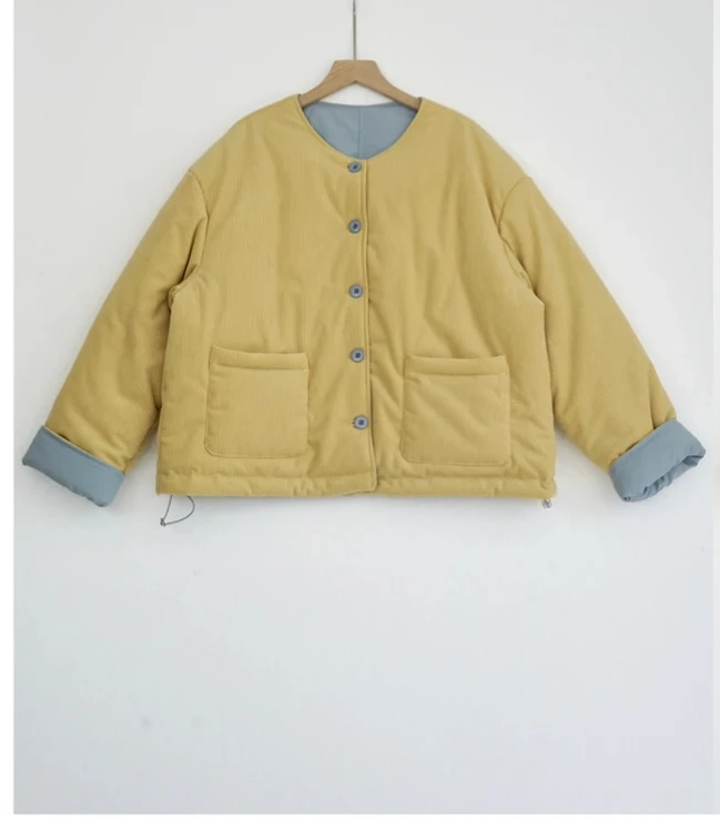 2024年新款两面两穿灯芯绒外套时尚百搭休闲韩版宽松版