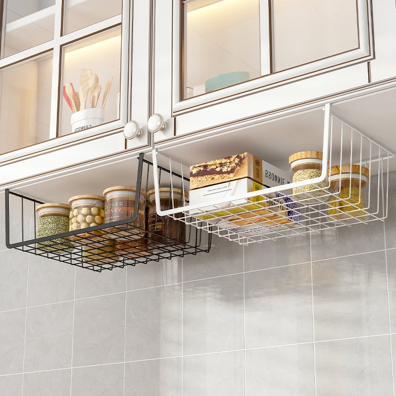 系家厨房挂篮免打孔橱柜收纳架置物架宿舍挂式储物神器壁挂调料架