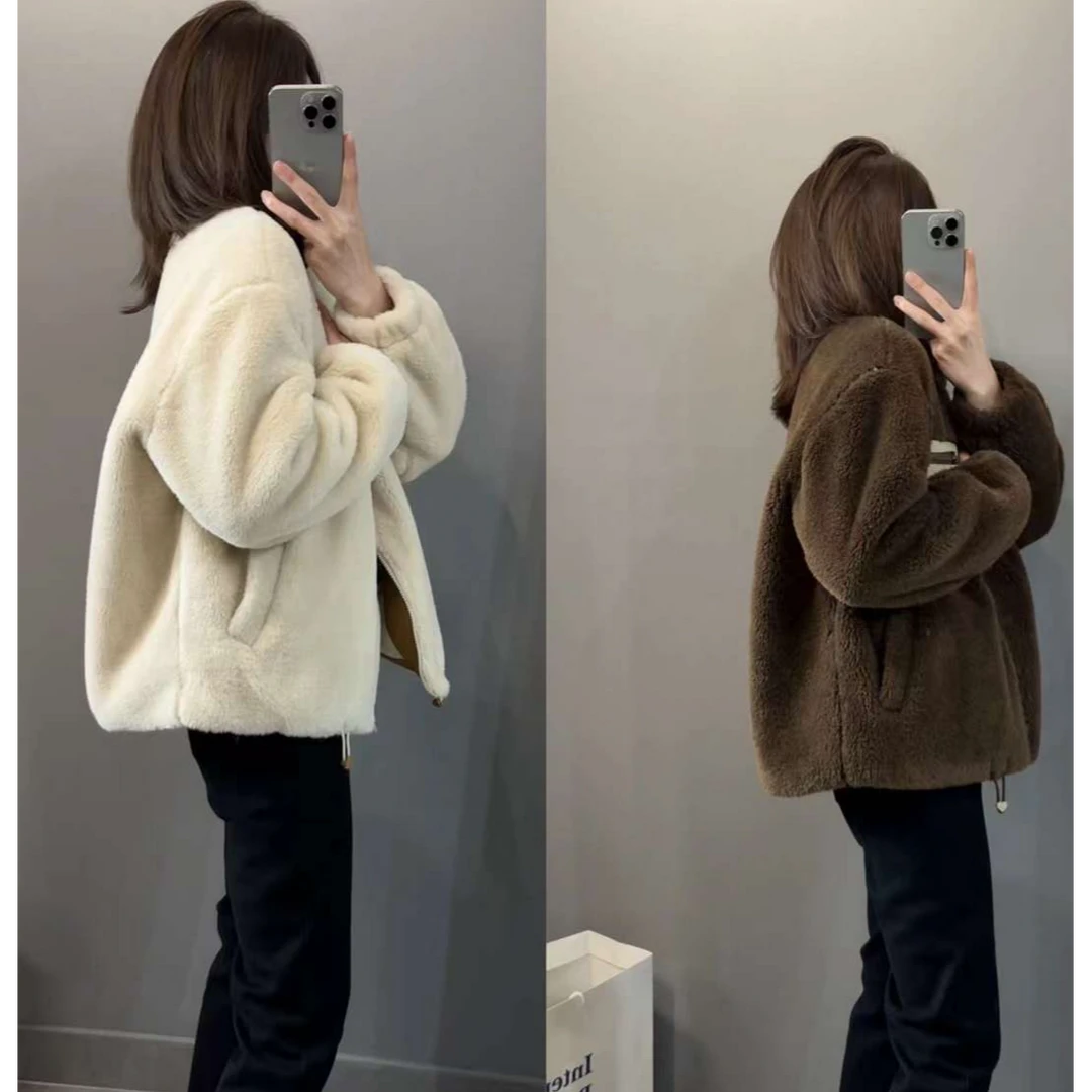 TY7 【立领毛毛】一件可以过冬的显瘦百搭毛毛外套（衣长63）