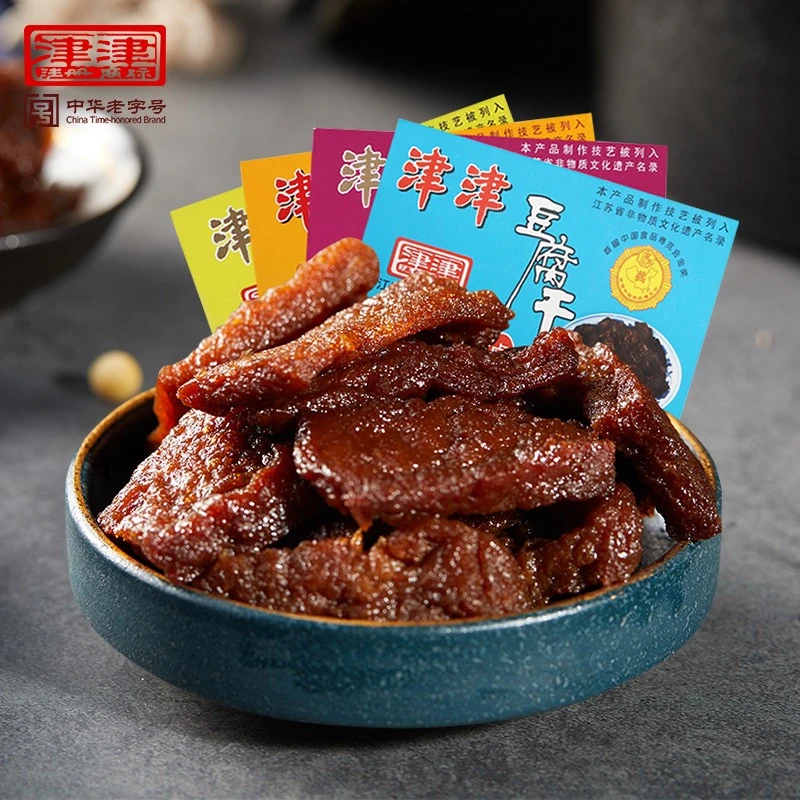 苏州津津卤汁豆腐干盒装五香小吃豆干网红零食老字号休闲食品麻辣
