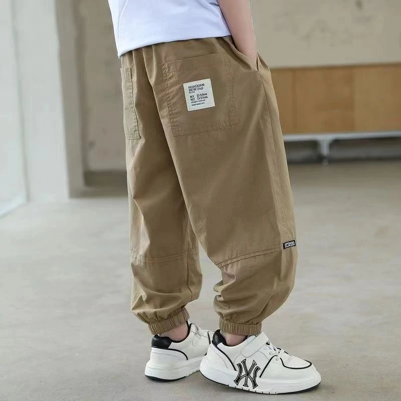 男童裤子夏款薄款2024新款儿童夏季防蚊裤中大童潮男孩休闲工装裤