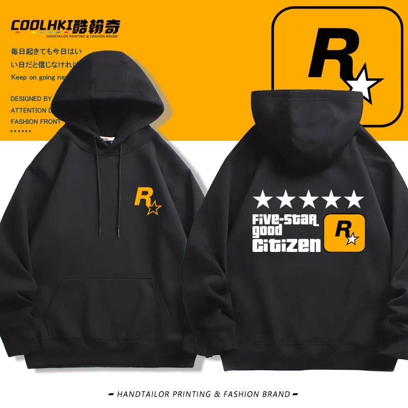 侠盗猎车GTA5罪恶都市五星好市民R星周边连帽卫衣男宽松春秋潮款