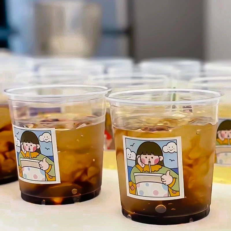 冰力康网红同款一次性pp冷热饮98口冰咖啡杯嘟嘟杯饮品奶茶胖胖杯