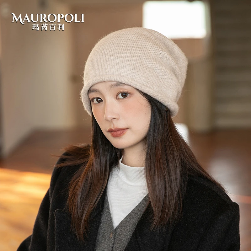 新款川西针织帽子女秋冬毛线帽大头围保暖包头帽日系堆堆帽冷帽潮